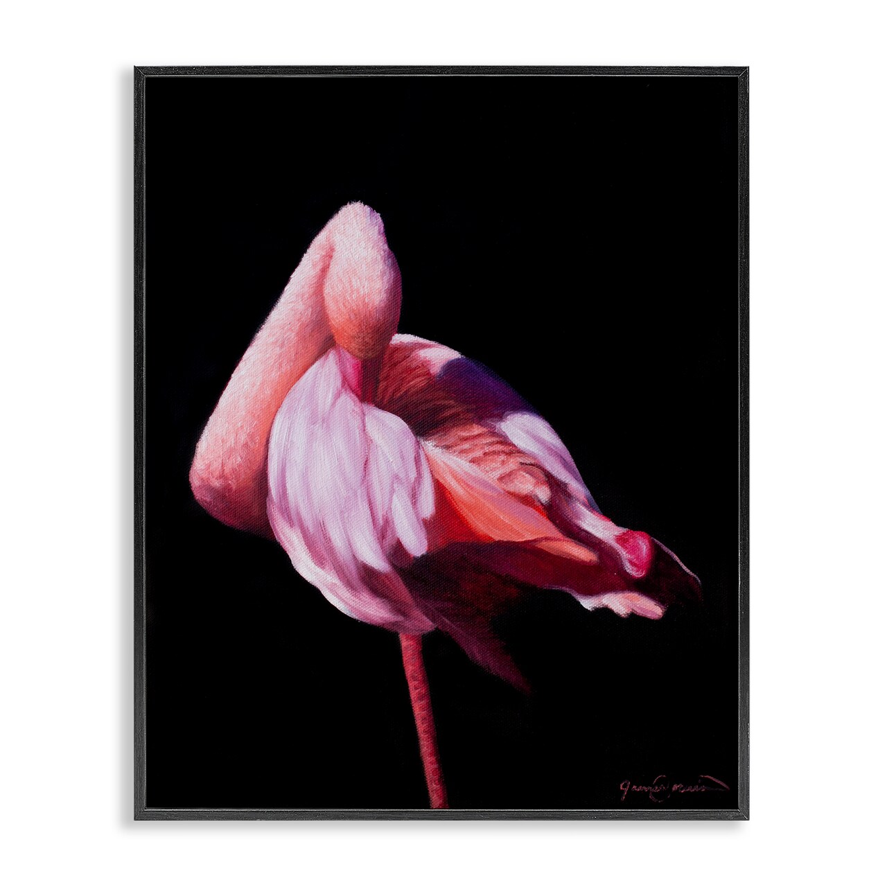 Stupell Industries Avian Contrast Flamingo Framed Giclee, design by James Corwin